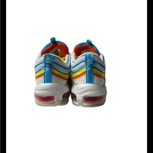 Youth Nike Air max 97 “Summer Pack” Sz 4Y GS White Blue Yellow CK0052-400 WMNS 6 - Picture 4 of 13